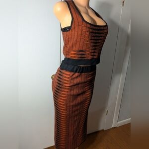 Almost Famous Black and Rust Skirt Set Size L